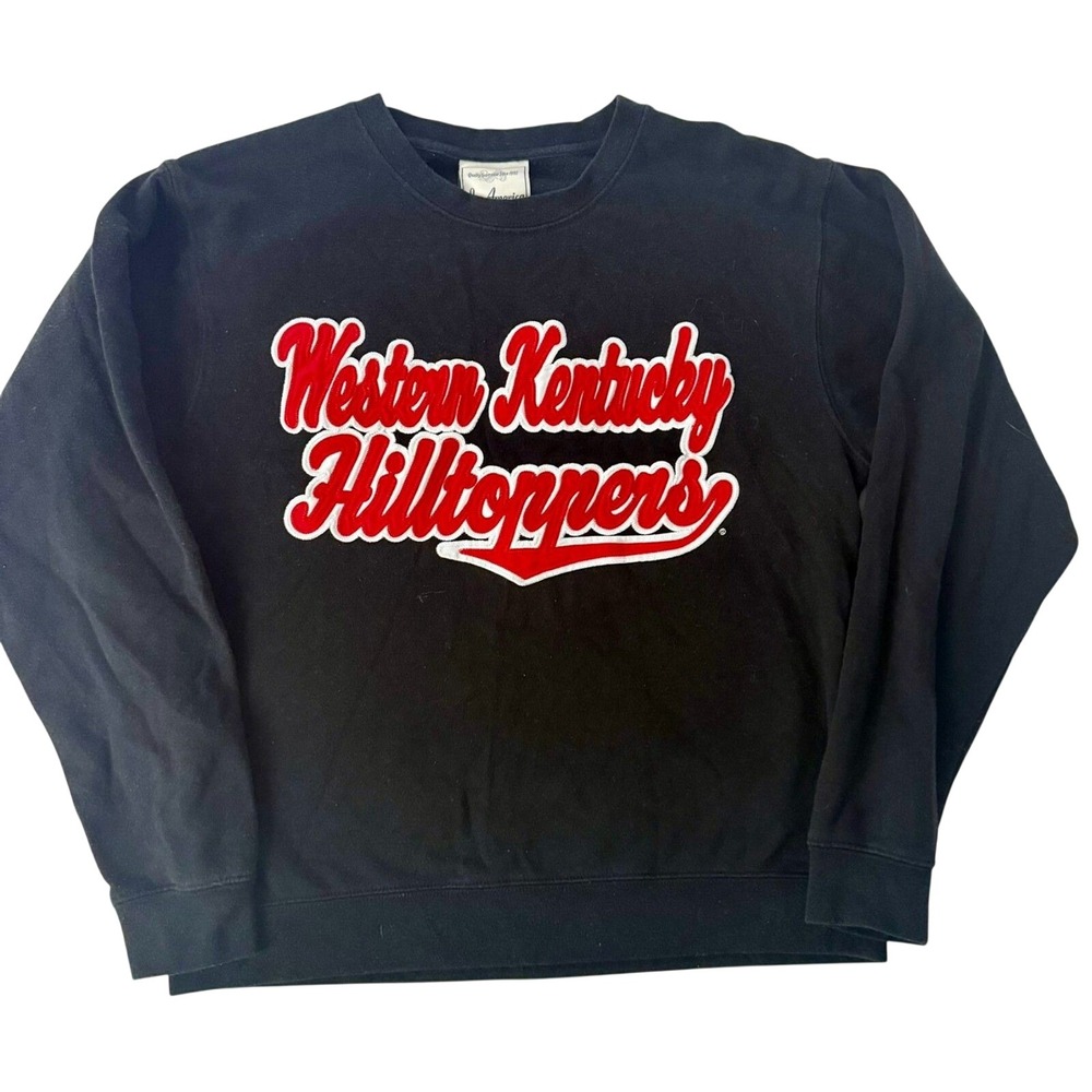 J. America Western Kentucky Hilltoppers Sweatshirt Men Medium Black WKU Pullover
